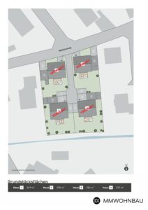Ein Stadtplan eines Wohngebiets mit vielen Gebäuden.